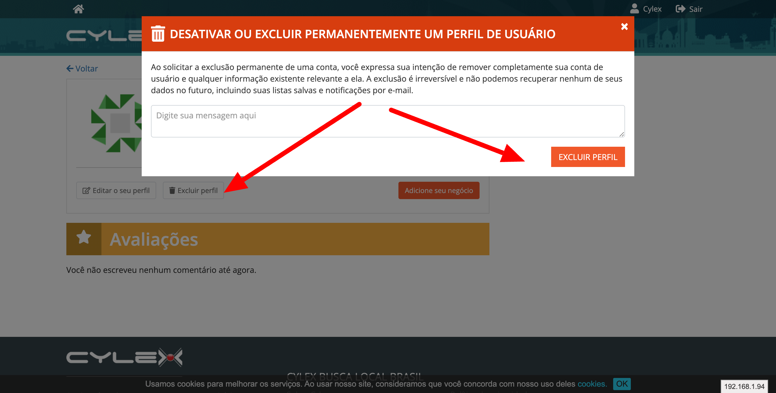 Excluir perfil